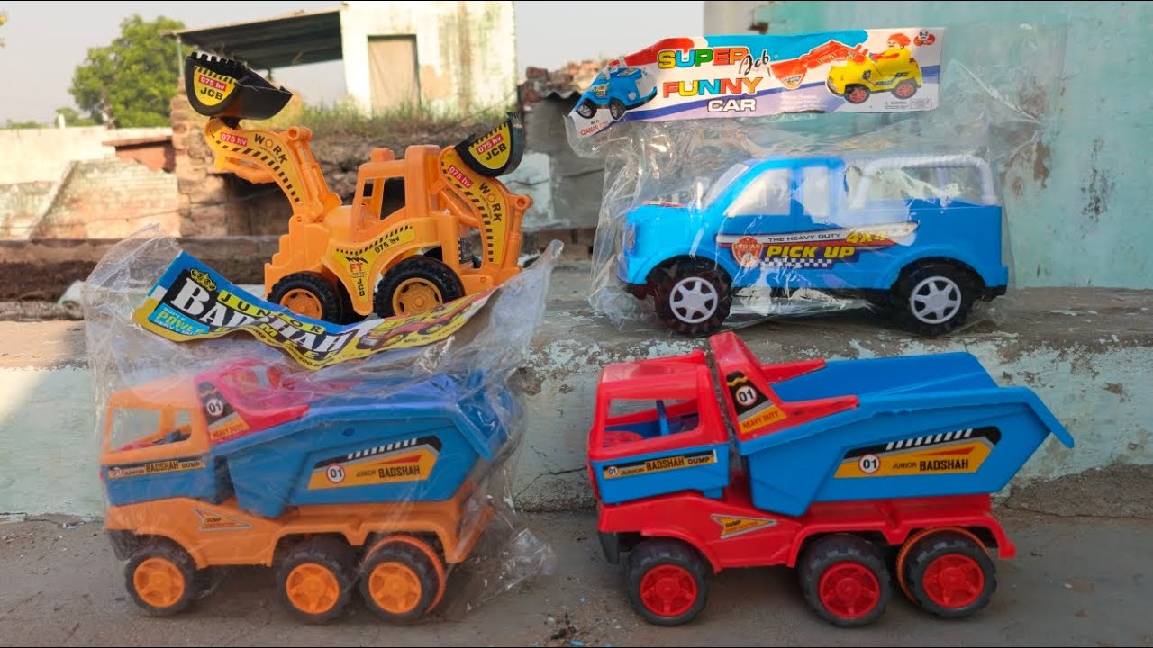 Rickshaw khilona mudding jcb challenge toys dumper truck mudding jcb khilona toys