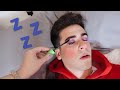 Doing My Boyfriends Makeup While He's Sleeping! *FUNNY REACTION*