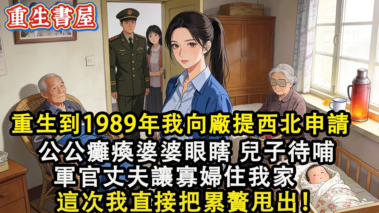 【重生爽文】重生到1989年 我立馬向廠里提交建設西北申請書 公公癱瘓 婆婆眼瞎 兒子待哺 軍官丈夫讓寡婦母女住我家 這次我直接把累贅甩出！#小說 #重生 #爽文#動漫#故事