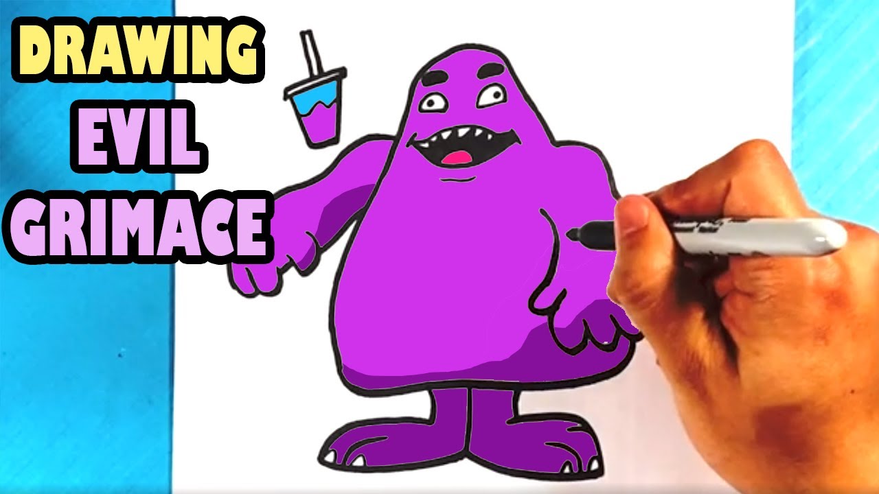 FÁCIL Cómo dibujar EVIL GRIMACE SHAKE