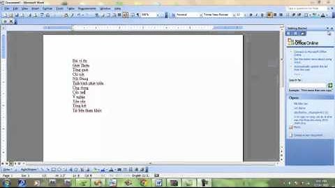 Hướng dẫn tạo mục lục tự động word 2003