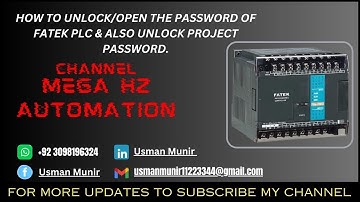 #FATEK HOW TO UNLOCK/OPEN FATEK PLC PASSWORD & ALSO PROJECT FILE PASSOWRD UNLOCK |#CRACK ALL PLC HMI