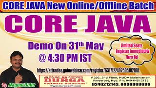 Famous CORE JAVA Online Training in DURGASOFT Profile