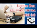 Ugreen - Корпус для HDD, SSD дисков 3,5/2,5" SATA, USB 3.0