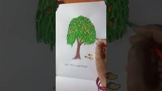 Draw a Mango Tree #drawing #art YouTube Shorts.
