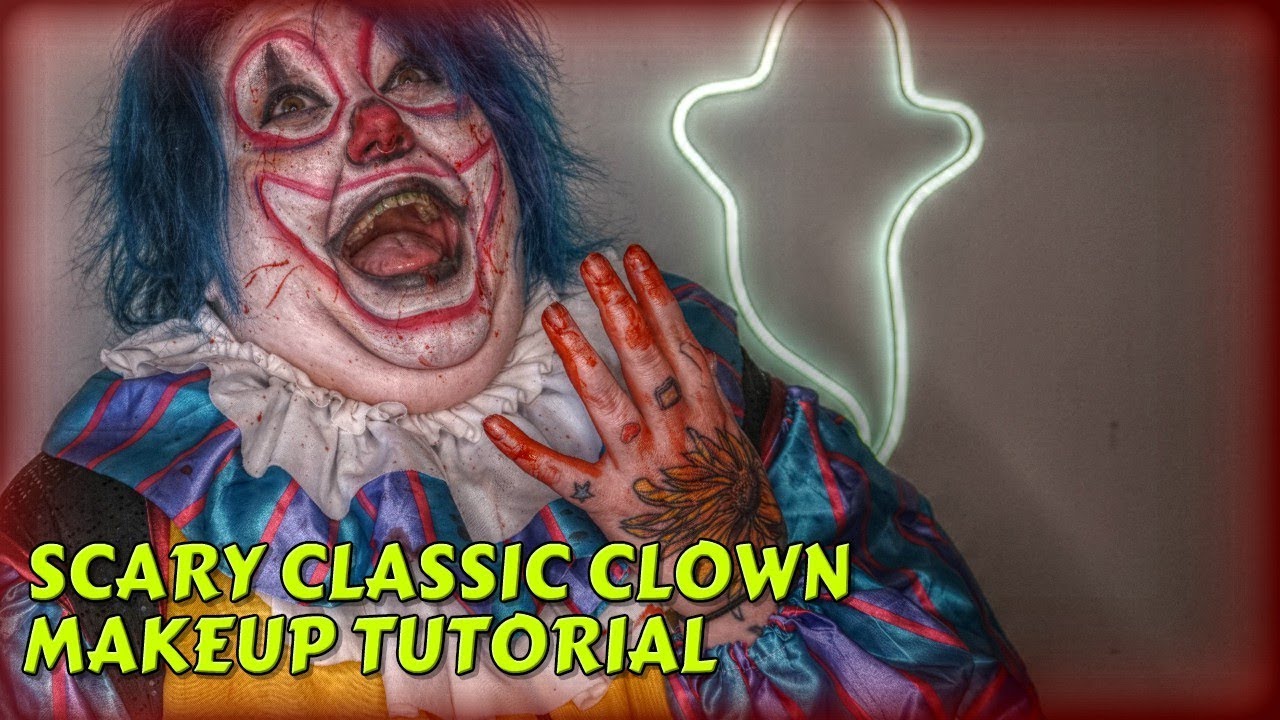 Scary Classic Clown makeup tutorial - YouTube