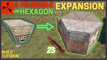 Micro 2-Triangle *INTO* 23 Rocket Hexagon | Rust Solo Starter Base Expansion | Full Build Tutorial