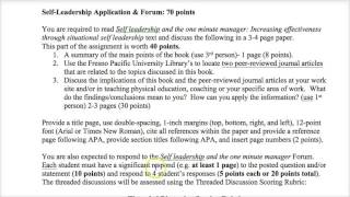 KIN 777A Self Leadership Assignment