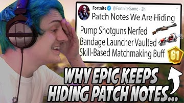 Ninja Explains Why Epic REFUSES To Release PATCH NOTES Anymore! Skill Based Matchmaking BUFFED!