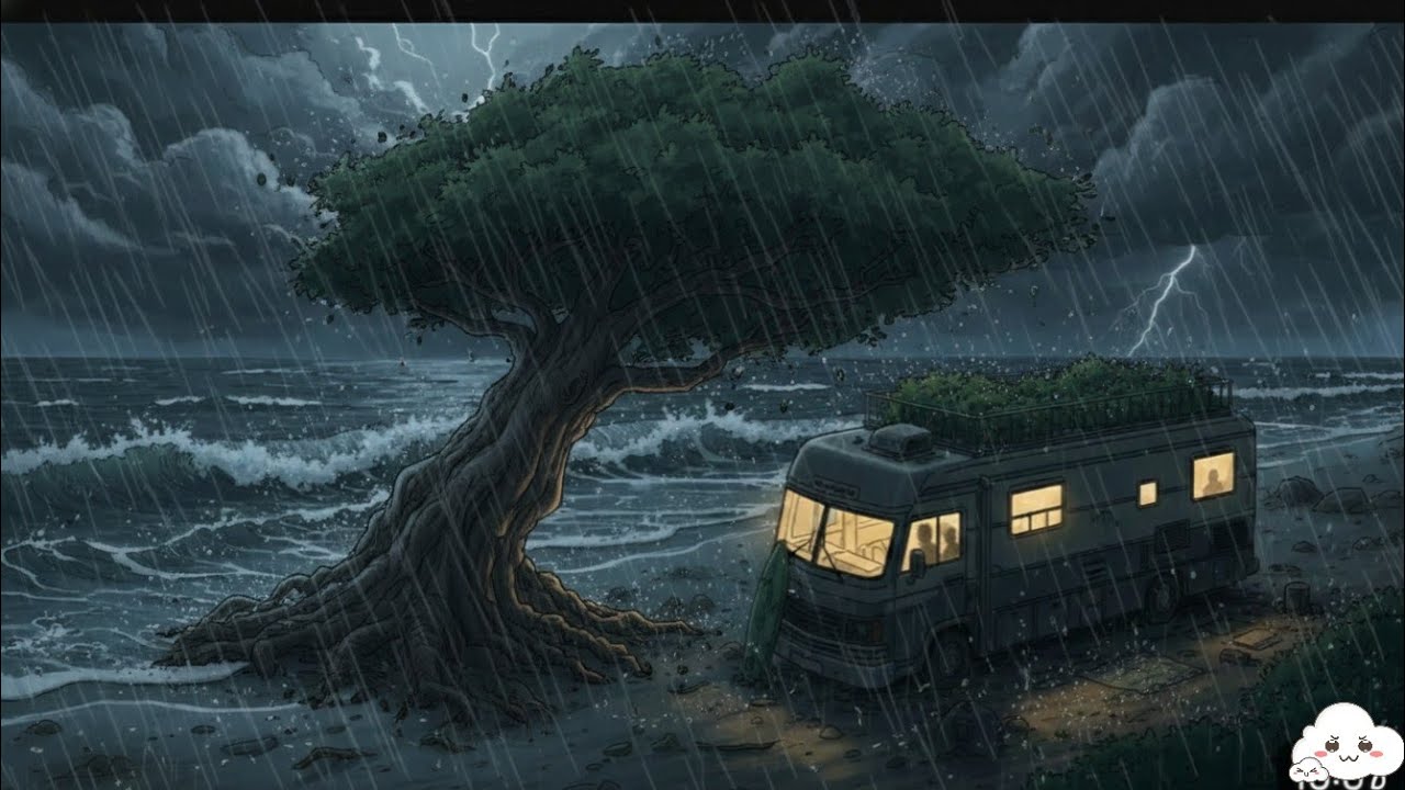 A Rainy day in a cozy van life 🧬,