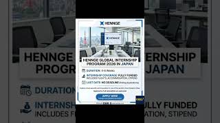 🇯🇵 HENNGE Global Internship Program 2026 (Funded)  #news university #Scholarships2026 #FAS2025 #euro