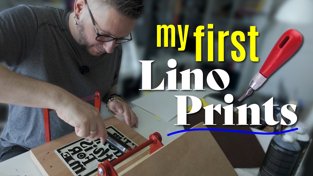 Пробую свой линогравюрный пресс Woodzilla в ПЕРВЫЙ раз…
