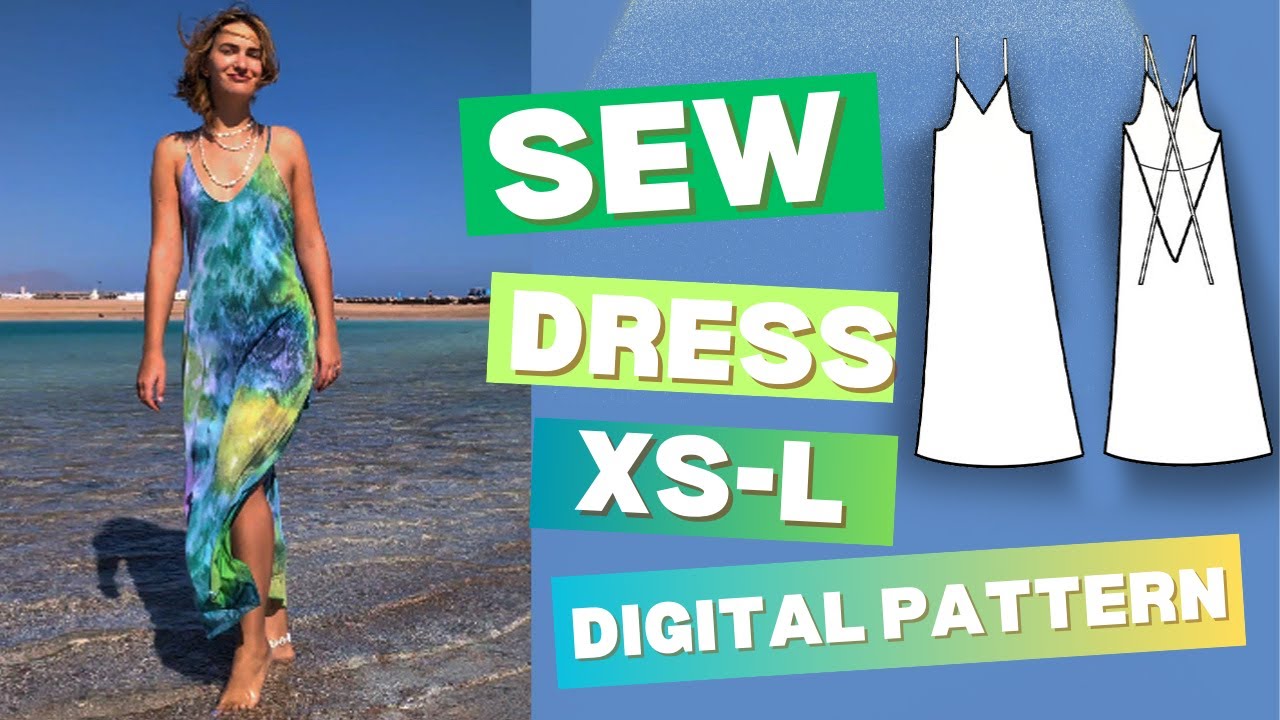 princess polly baby blue dress Backless Dress PDF Sewing Pattern: Mini & Formal Length Video Tutorial  Beginner Friendly main image 0