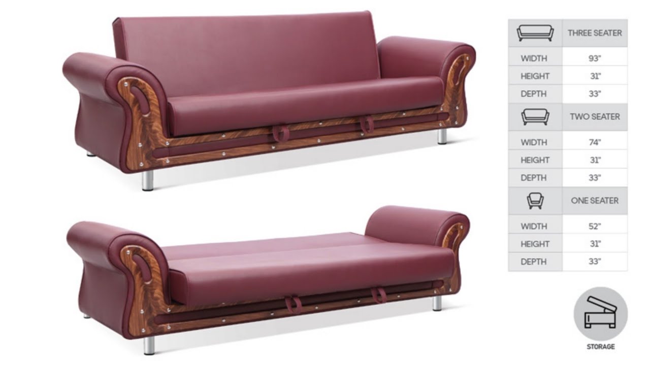 Diamond Sofa cum bed 3 Seater Hercules Diamond Supreme Foam