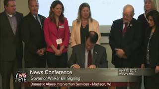 News Conference: Governor Walker Bill Signing at Domestic Abuse Intervention Services