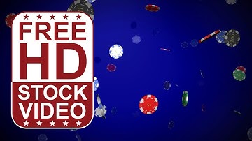Free Stock Videos - abstract animated 3D casino chips start falling spinning slowly