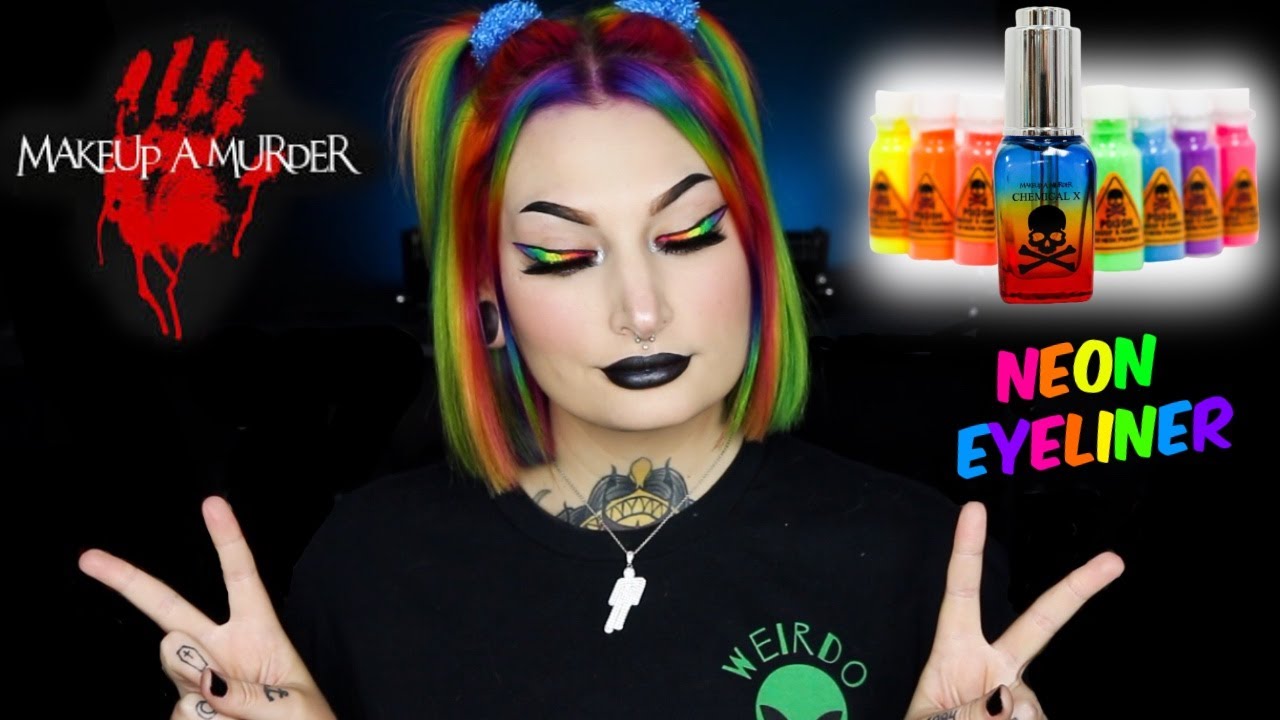 NEON RAINBOW EYELINER Makeup A Murder Chemical X YouTube