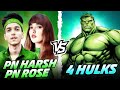 Pn harsh  pn rose vs 4 hulks   smashing hulk squad   garena free fire