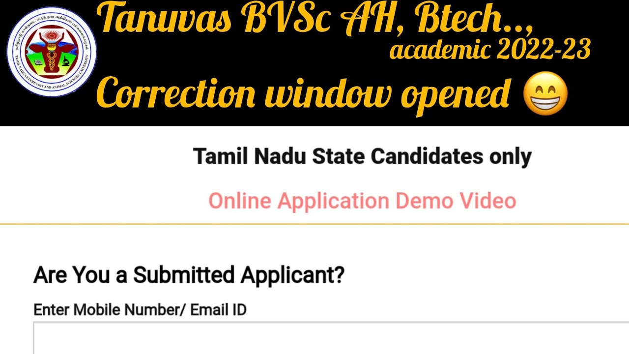 Breaking Tanuvas correction window opened