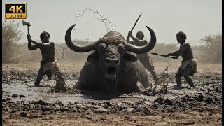 1.8 Million Bc Primal Hunters Trap & Kill Giant Buffalo