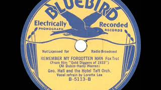1933 George Hall - Remember My Forgotten Man (Loretta Lee, vocal)