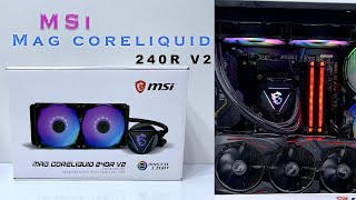 Msi Mag Core Liquid 240R V2 Unbox install & test - YouTube