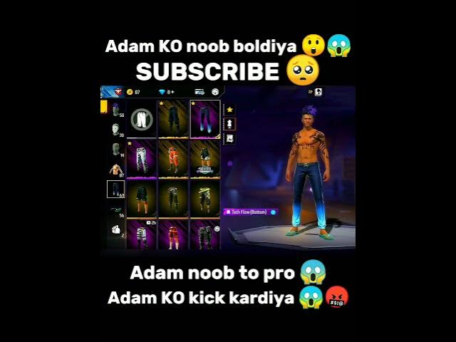 Adam noob to pro 😱 (xxxtentacion changes 💔 (8D AUDIO)    #shorts #freefire