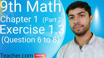 9th Math Exercise 1.3 Question 6 to 8 | Transpose Law |  AbidAli
