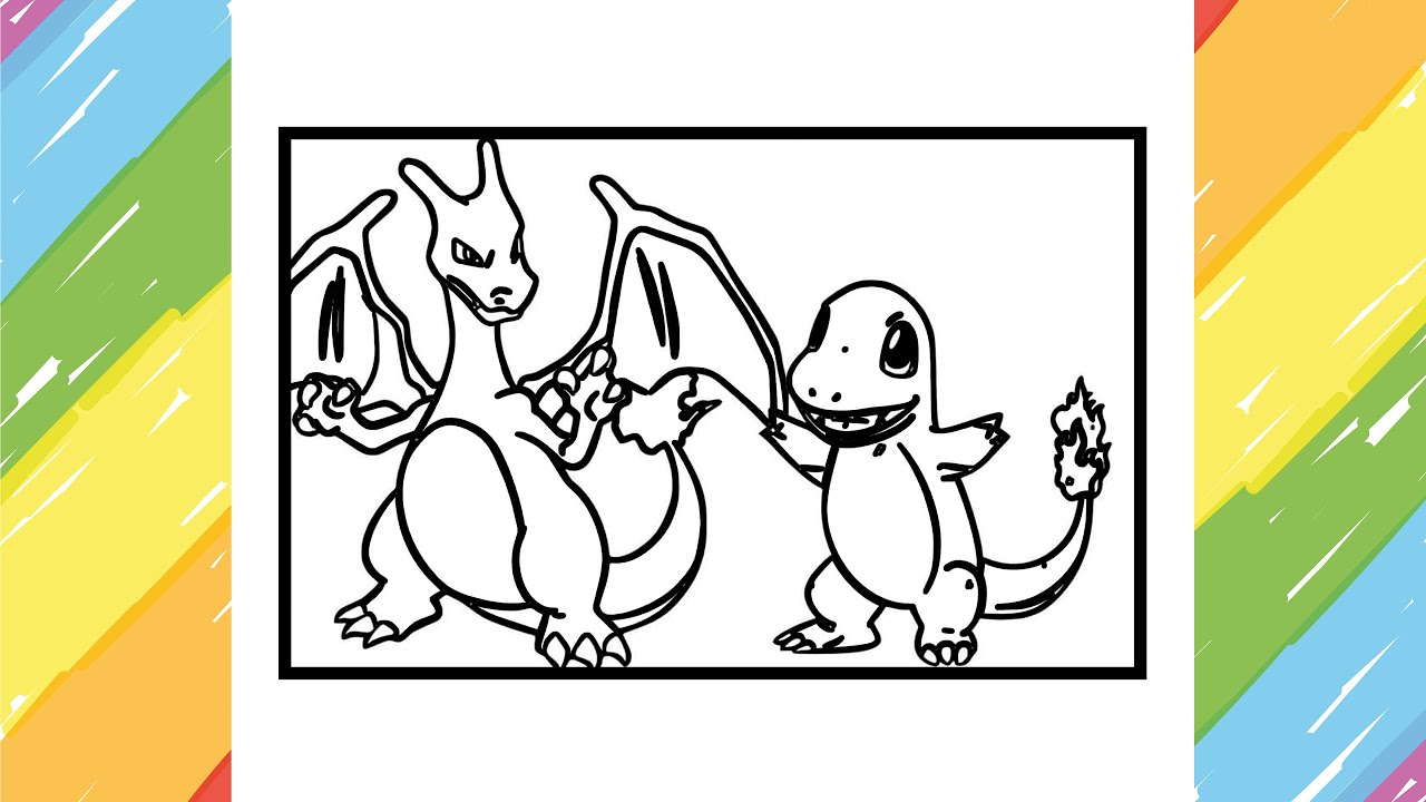 Charizard and Charmander Coloring Pages / Pokemon Coloring Page