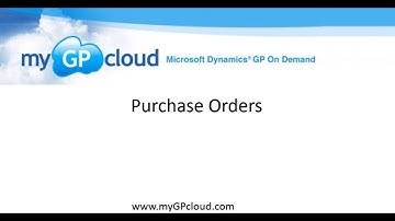 Dynamics GP Purchase Orders on myGPcloud