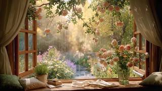 Soft Rain in Pink Roses 🌧️ Gentle Piano With Nature Sounds for Reading, Studying & Slow Living screenshot 5