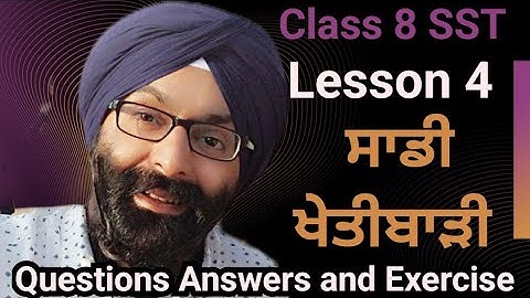 Class 8, SST, Lesson 4, ਸਾਡੀ ਖੇਤੀਬਾੜੀ, Our Agriculture, Questions Answers and Exercise in Punjabi