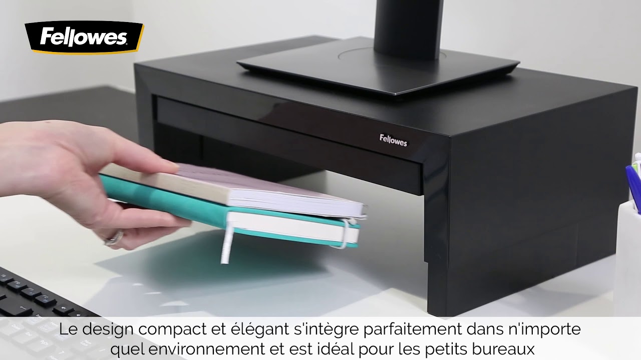 Fellowes Designer Suites - support régalable avec rangement pour