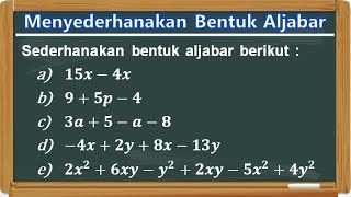 Cara Mudah Menyederhanakan Bentuk Aljabar || Matematika Kelas VII