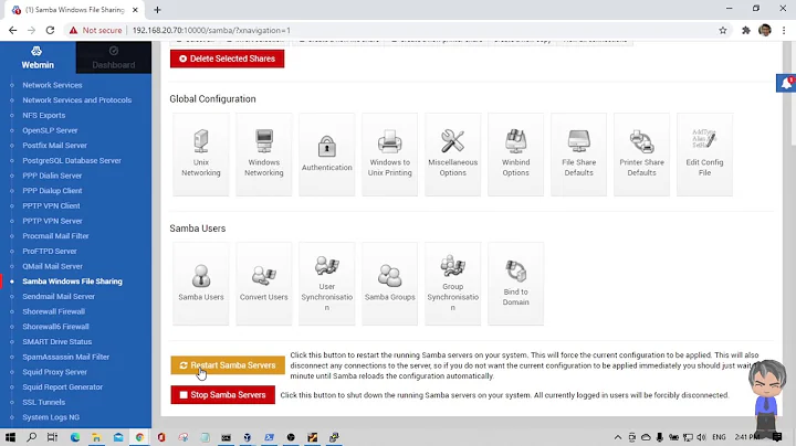 Webmin Setting 5 Samba Windows Files Server