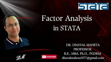 54. Factor Analysis in STATA || Dr. Dhaval Maheta