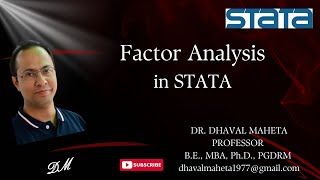 54. Factor Analysis in STATA || Dr. Dhaval Maheta