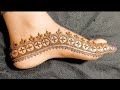 Easy Foot Mehendi Design 👣🌿 step by step 💖 #mehendi #henna #footmehendi #viral