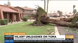 Clean up begins in Yuma after damage from T.S. #hilary