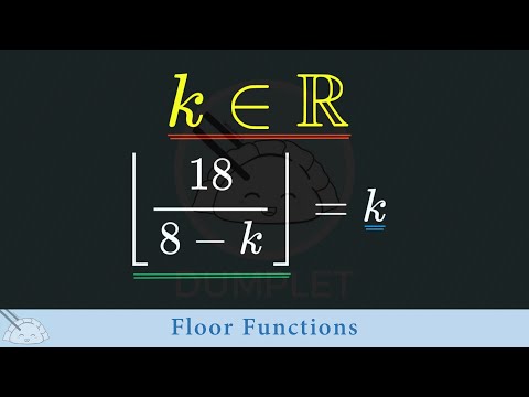 Find k so that Greatest Integer less than or equal to 18 / (8 - k) is k. (ft. Floor Functions)