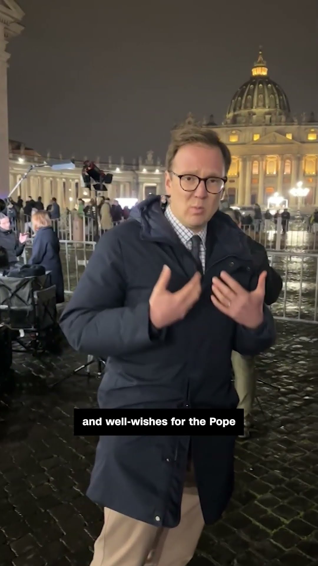 Pope shows 'slight improvement,' supporters pray