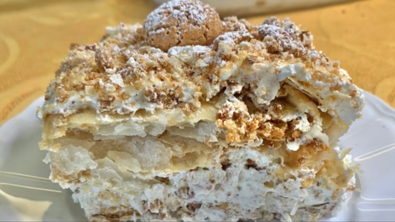 RICETTA TORTA MILLEFOGLIE GOLOSA SENZA COTTURA facile e veloce,SENZA FORNO NE' FORNELLI