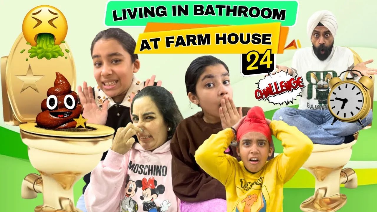 Living In Bathroom At Farm House - 24 Hours Challenge | Ramneek Singh 1313 | RS 1313 VLOGS