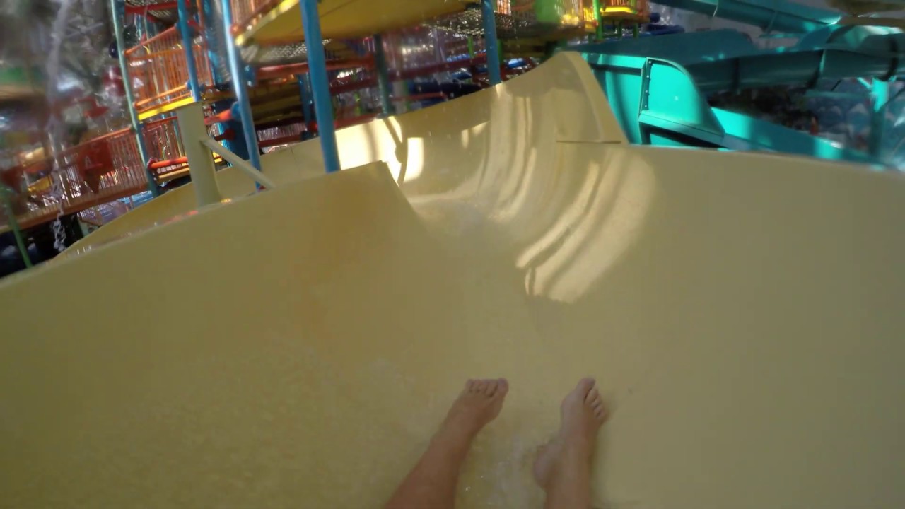 Caribbean Cove Beige Slide (4K POV) World Waterpark, Edmonton, AB