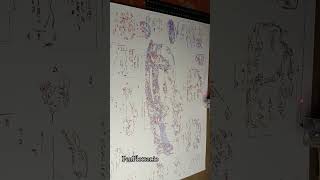 Time lapse A2 Pen Plotter blue print in 4 colours on white paper by PenPlotter.io