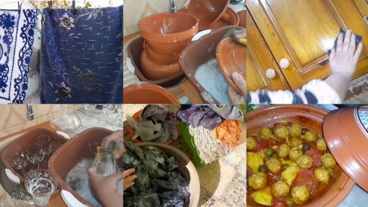 تنظيفات رمضان🤩 راني حاصلة مع الكوزينة😖🤭وصفة بنينة بزاااف في طاجين الفخار😋😋😋
