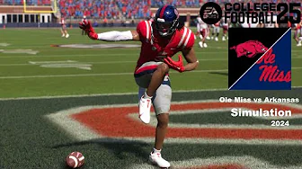 College Football 25 Ole Miss Rebels vs Arkansas Razorbacks Simulation 4K Full Game Play thumbnail