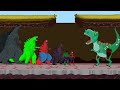 DINOSAUR T-REX vs HULK - SPIDERMAN - GODZILLA ATOMIC BREATH: Size Comparison / ANIMATION