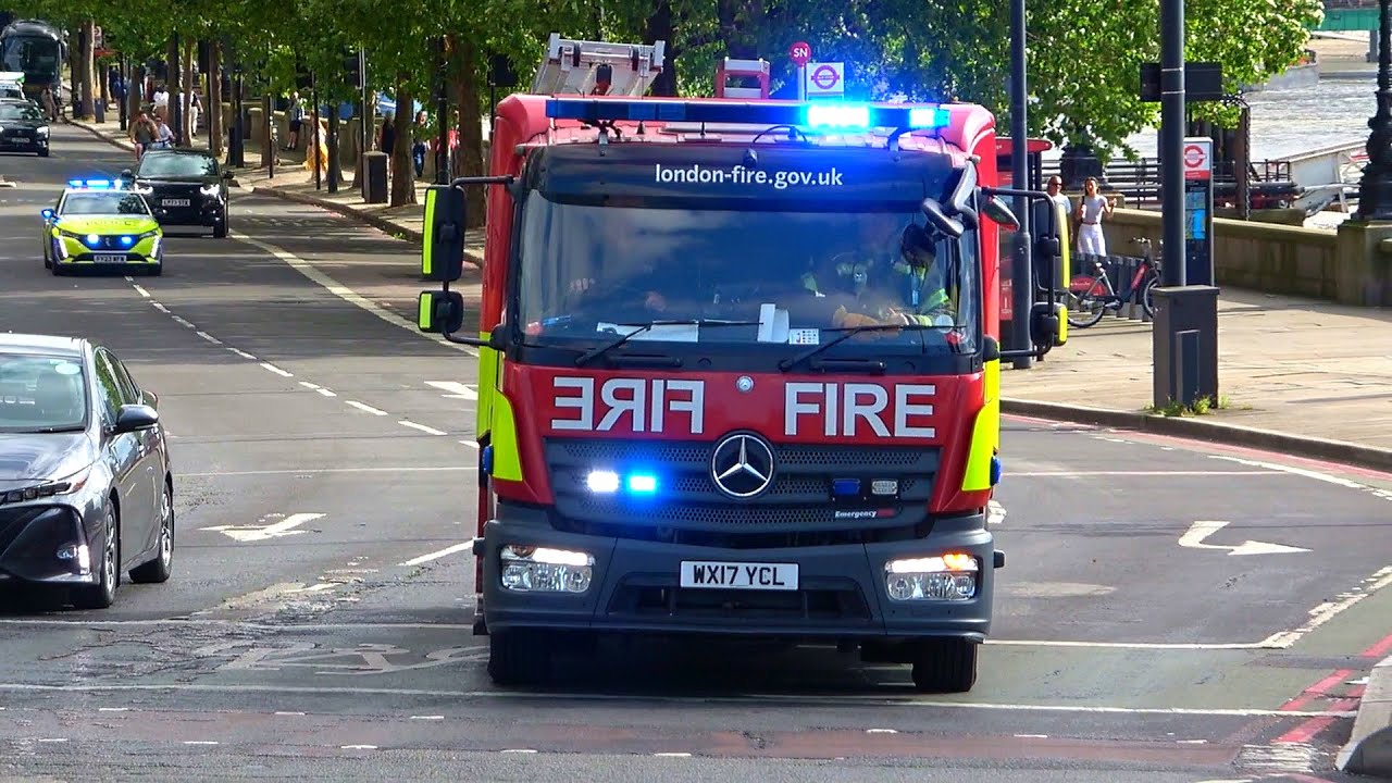 London Fire Brigade + British Transport Police responding to emergency calls