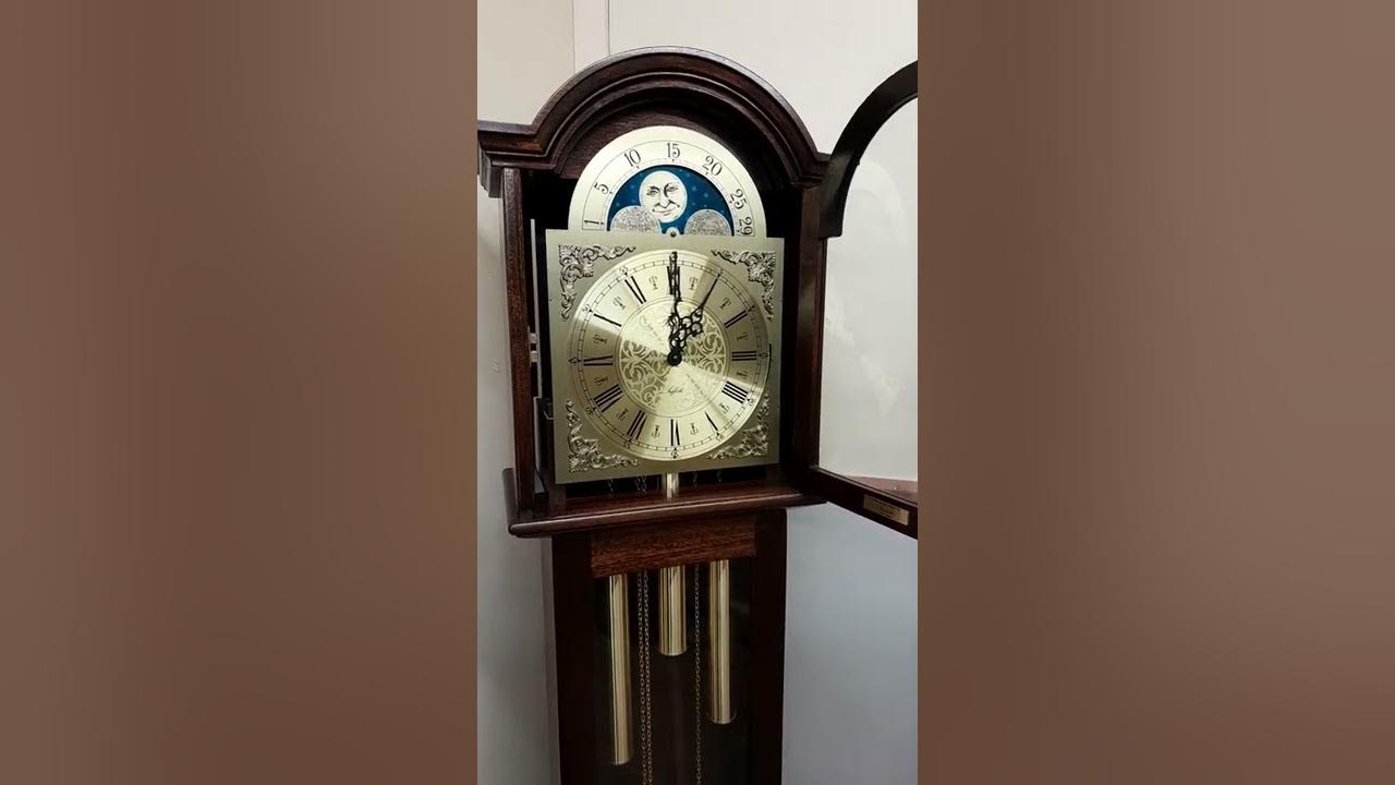 Grandmother clock with hermle triple chimes YouTube